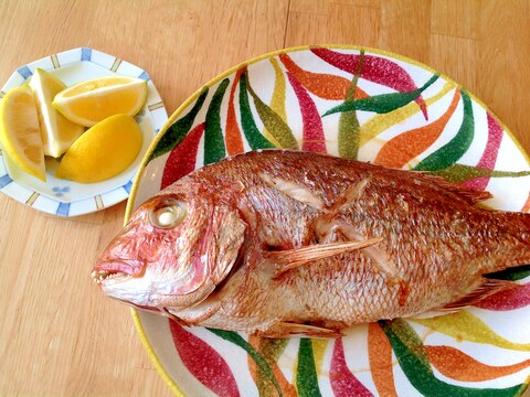 オーブンで鯛の塩焼き Baked SeaBream